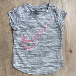 Nike Kids Gray and Pink Dri-Fit Shirt